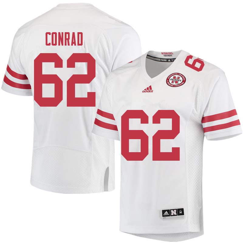 Men #62 Cole Conrad Nebraska Cornhuskers College Football Jerseys Sale-White